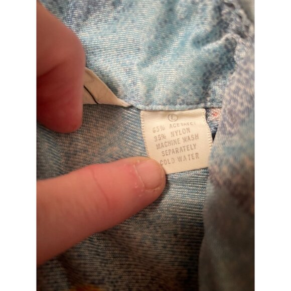 Vintage 70s Mens Mister Man Abstract Pattern Disco Acetate Nylon Button Down Shi - Picture 3 of 5